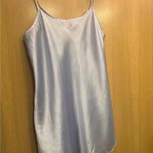 Basic Editions Silver Satin Chemise Slip